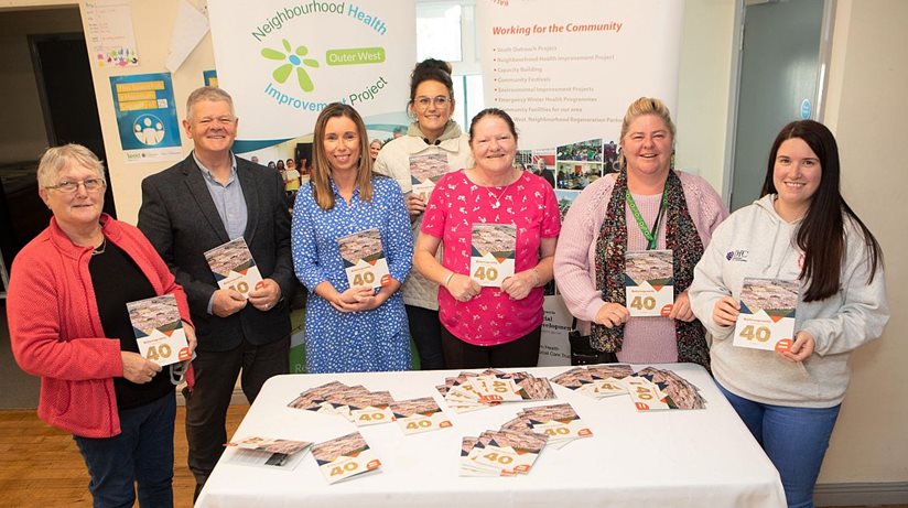 Pictured at the launch of the "Ballymagroarty Celebrating 40 Years" booklet at Ballymagroarty Community Centre. From left, are Noreen Arnold, resident, Min McCann, Manager BHCP, Martina Forrest, Housing Executive, Jennifer Jennings, Dunluce Family Centre, Maureen O'Hagan, first resident of Ballymagroarty, Lorraine O'Hagan, resident, and Roxanne Quigley, BHCP.