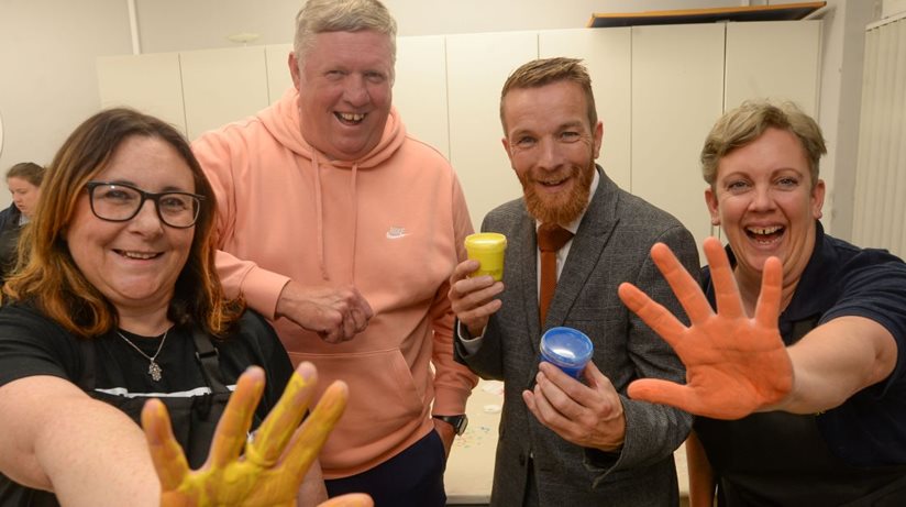 (From left) Karen Douglas, workshop participant, Billy Ellis, Millburn Community Association Project Manager, Mark Alexander, Housing Executive Causeway Area Manager and Jen Robinson OBE, Active Communities Together Project Co-ordinator. 