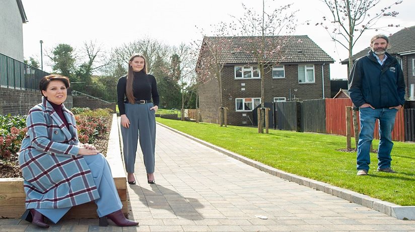 Pictured from left is the Housing Executive’s Downpatrick Team Leader, Bronagh Magorrian, South Down Good Relations Officer, Rebecca Smyth and Grounds Maintenance Supervisor, Neil Andrews. 