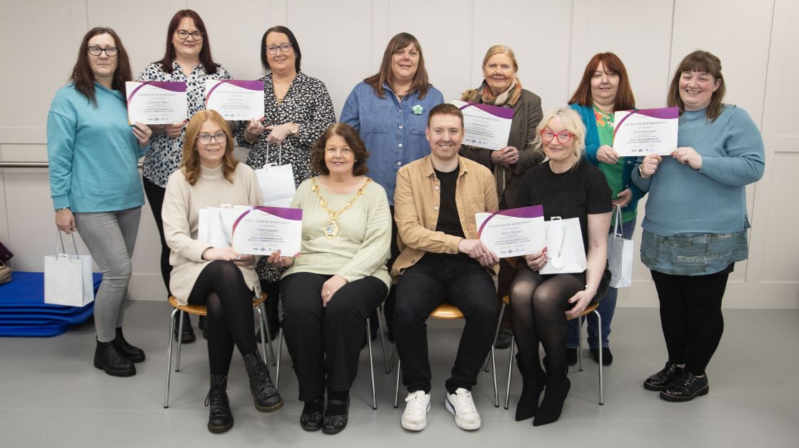 Patricia Logue Andrew Mullan, Joanne Campbell, Shirley McClean, Samantha Higgins, Anne-Marie Campbell, Jacqui Clancy, Pauline McClenaghan, Mairead Stevenson and Cathy Malcolm.