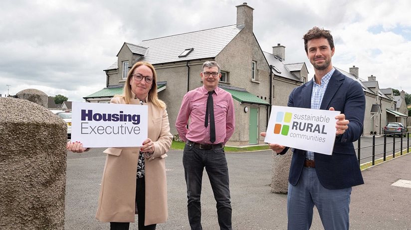 Pictured at the launch of the Housing Executive’s Rural Housing Needs Test in Dunloy are Eoin McKinney (Housing Executive Rural Regeneration), Jamie MacDonald ( Development Officer Clanmil Housing Association) and Noeleen Connolly (Housing Executive District Office Team Leader).