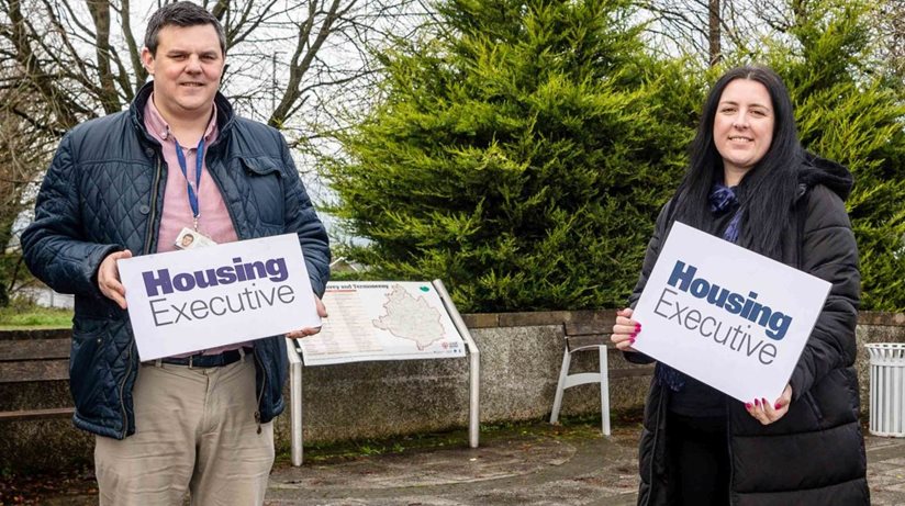 Chris Convery, Housing Executive Patch Manager, Magherafelt and Cathy Wright, Housing Executive Rural & Regeneration Unit pictured in Gulladuff, Co Derry/Londonderry where the organisation is conducting research into local demand for social and affordable homes. To register interest visit nihe.gov.uk, call 028 9598 2502 or email rural.housing@nihe.gov.uk before Friday January 19, 2024.