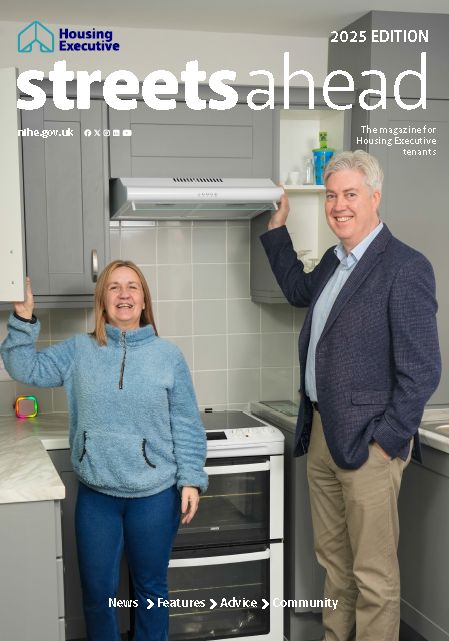 Pauline Truesdale shows Steven McBurney our Patch Team Leader South Region around her new kitchen,