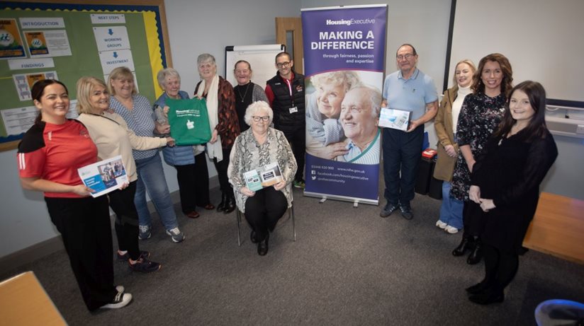 Members of the community pictured in Galliagh Community Centre for a Dementia Community Information Day, facilitated and funded by the Housing Executive. Included (on right) with participants are Martina Forrest, Housing Executive Team leader, Collon and Alison Purcell, Housing Executive Patch Manager, Causeway.