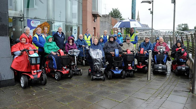 The ‘Ramble by the River’ participants didn’t let the rain put them off! This inclusive event, funded through our Community Cohesion scheme, brought people with mobility issues and their carers together to enjoy the recently opened ‘Riverside Walk’ in Omagh.