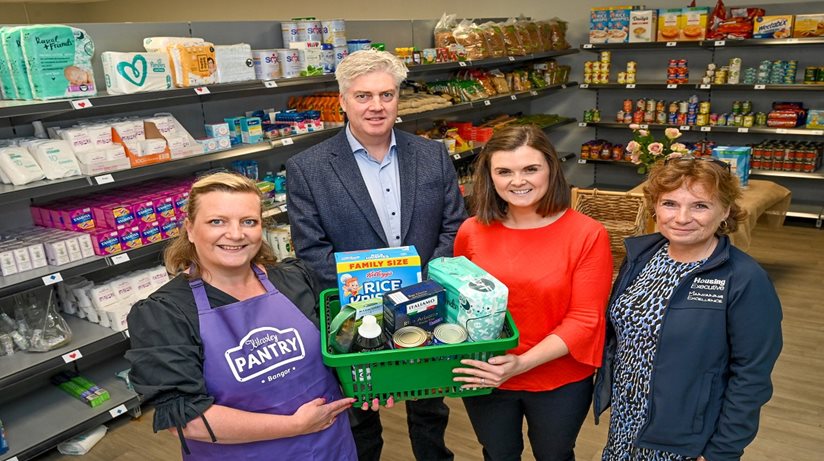 The Housing Executive’s Tanya Johnston, Emma Geddis and Steven McBurney with Sarah Collyer from Kilcooley Women's Centre