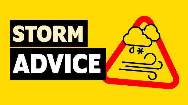 Amber weather warning for wind.