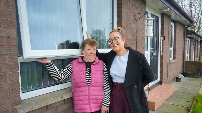 (L/R) Lambeg resident Maureen Friel with Housing Executive Patch Manager Lisa McClelland