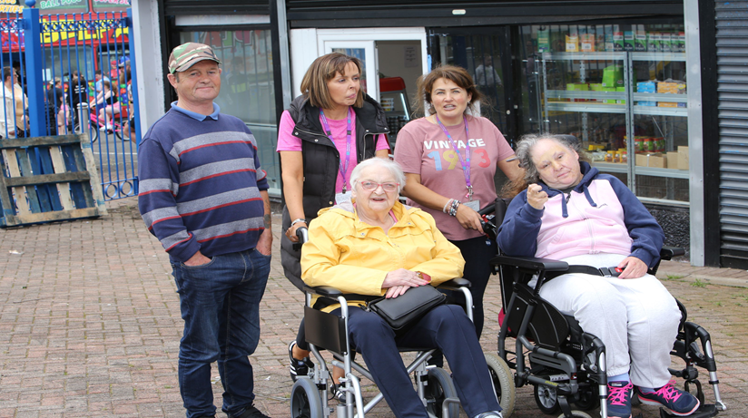 A happy group of community members who were among the 800-strong crowd attending the All About Us Community Engagement and Fun Day in Greystone, Antrim.