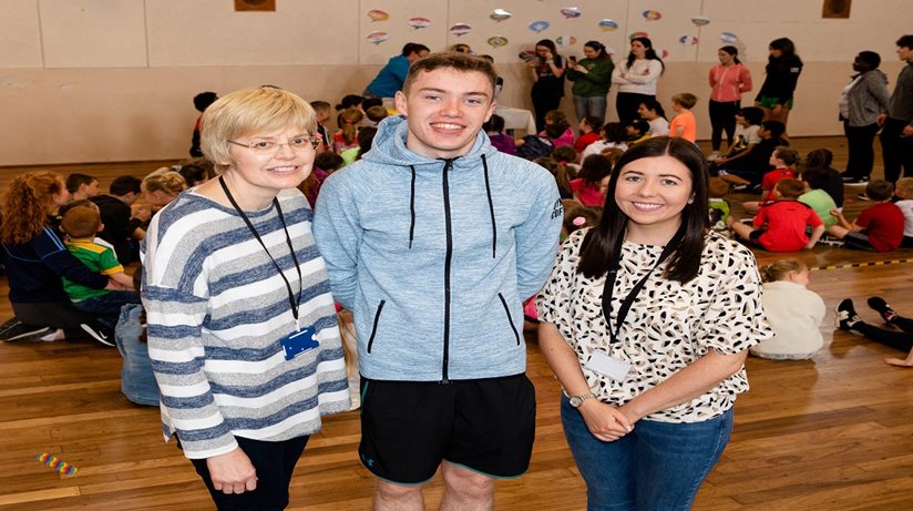 Housing Executive’s Anne Marie Convery and Catherine Devlin with Shea McPeake