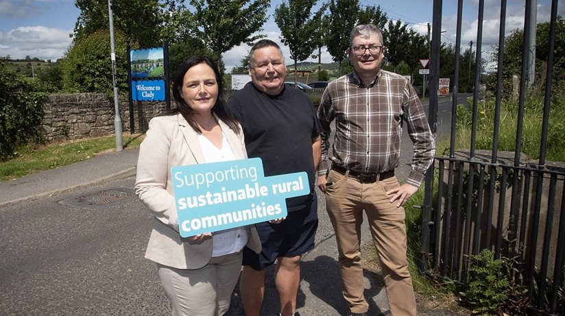Social living put to the test: Working hard to conduct research into local demand for social and affordable homes in Clady, County Tyrone are, from left, Michelle Farrell, Housing Executive Patch Manager, Barry Lafferty, Community Activist and Eoin McKinney, Housing Executive Rural Officer.