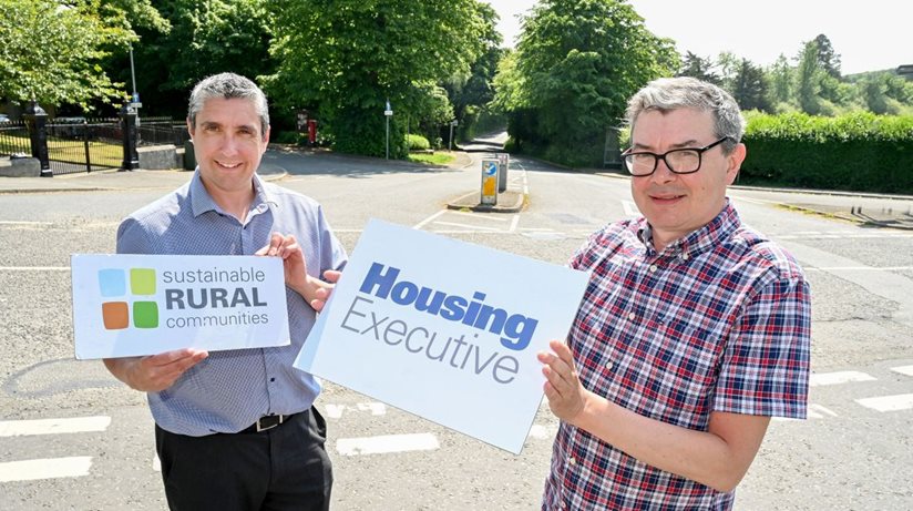 Social living in Spa: Eoin McKinney (right), Rural Officer and Team Leader Gareth Morgan, from the Housing Executive, pictured in Spa in Co. Down where the organisation is conducting research into local demand for social and affordable homes.