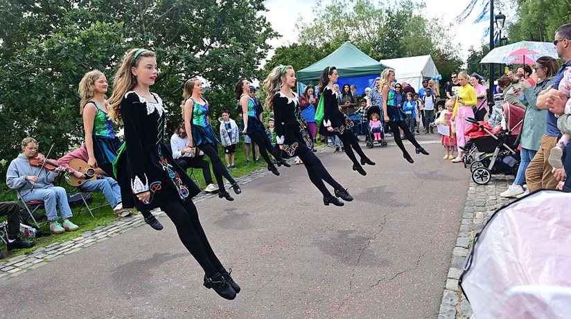 Irish dancing at the Féile na hAbhann (Festival of the River), which was supported by the Housing Executive.