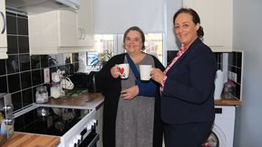 Patricia McDonnell and Gillian Fitzpatrick enjoy a cup of tea.