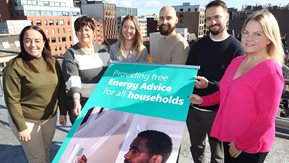 Our energy advice staff on the roof of Housing Executive headquarters.