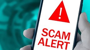 Scam Alert on mobile phone