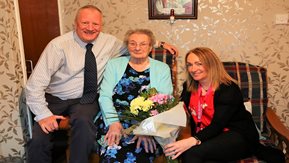 Housing tenant celebrates 100th birthday with Housing Executive staff