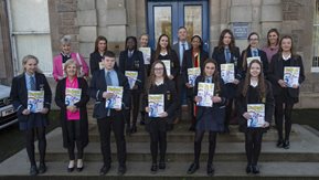 Pupils pose with Respect  flyers