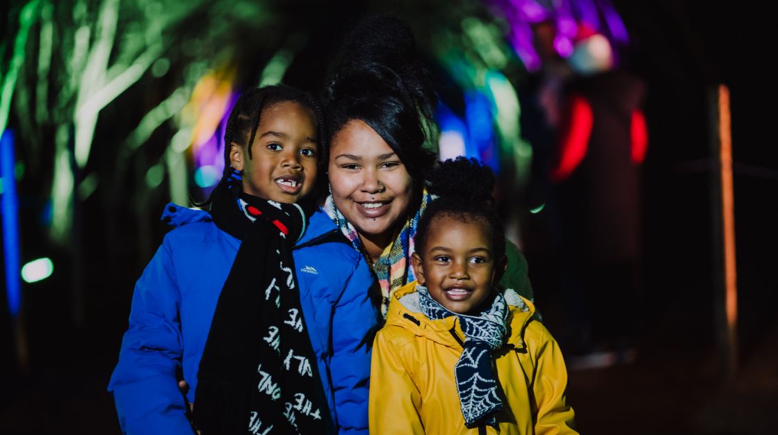 A family at the Enchanted Winter Garden