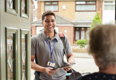 Housing Executive staff member calls to a resident's home.